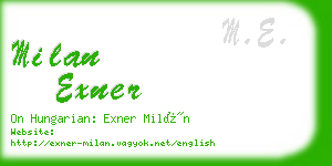 milan exner business card